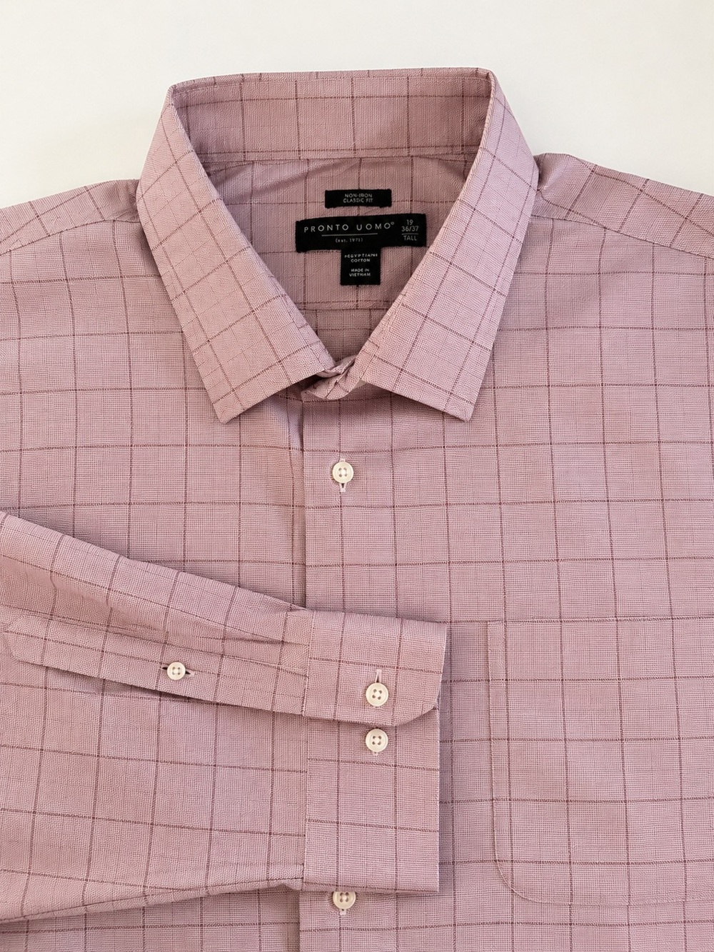 Pronto Uomo Non-Iron Classic Fit Dress Shirt – Men’s 19 / 36-37 Tall